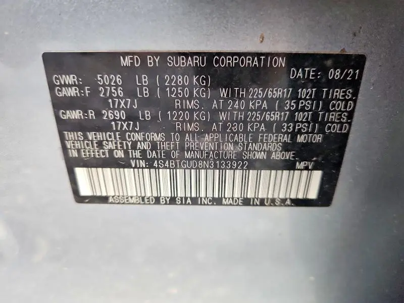 2022 SUBARU OUTBACK WILDERNESS  