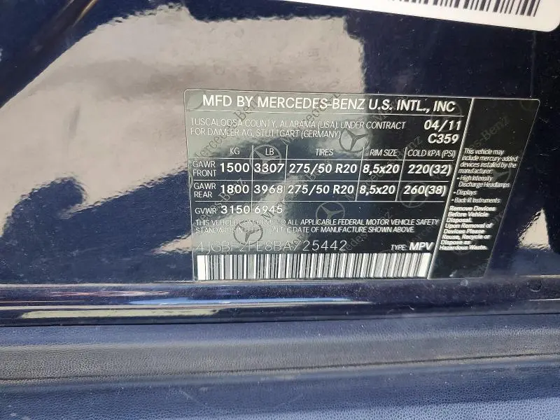 2011 MERCEDES-BENZ GL 350 BLUETEC  