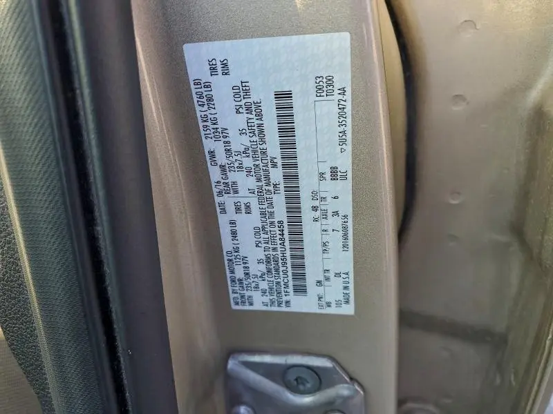 2017 FORD ESCAPE TITANIUM  