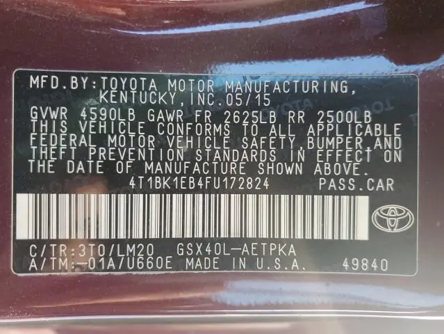 2015 TOYOTA AVALON XLE  