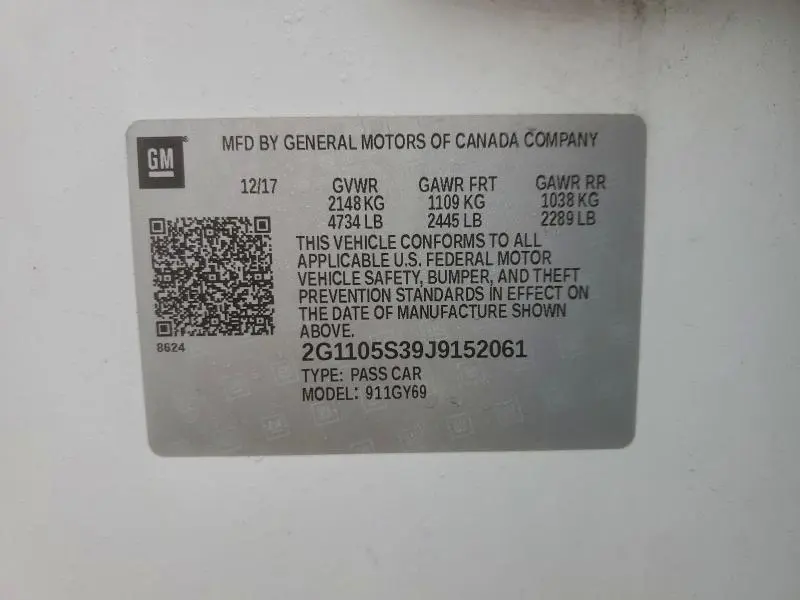 2018 CHEVROLET IMPALA LT  