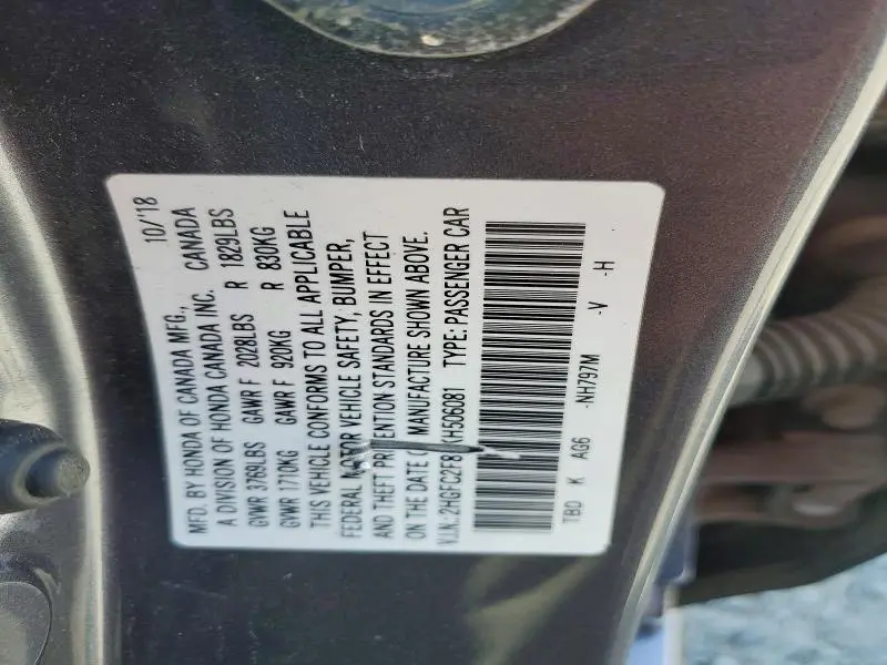2019 HONDA CIVIC SPORT  