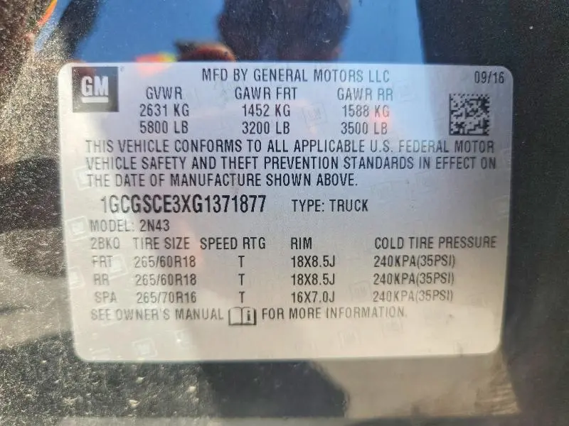 2016 CHEVROLET COLORADO LT  
