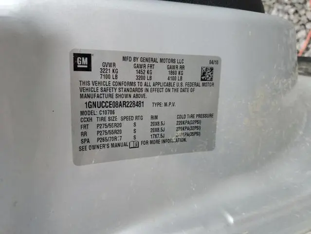 2010 CHEVROLET TAHOE C1500 LTZ  