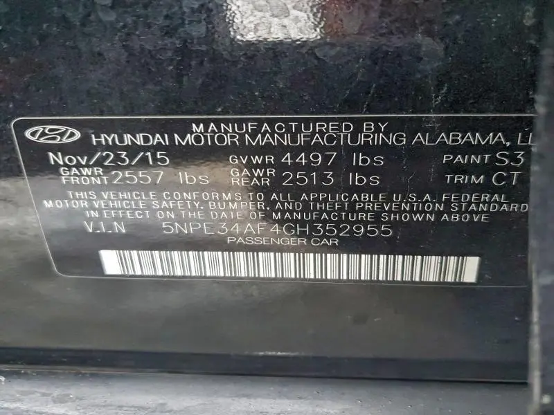 2016 HYUNDAI SONATA SPORT  