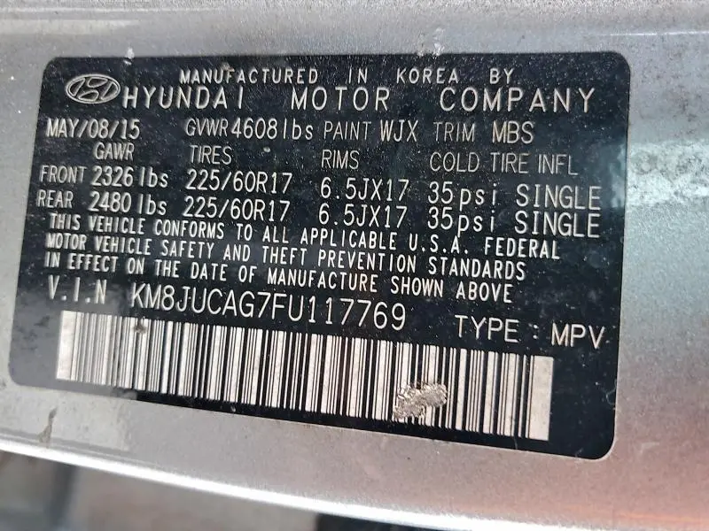 2015 HYUNDAI TUCSON LIMITED  