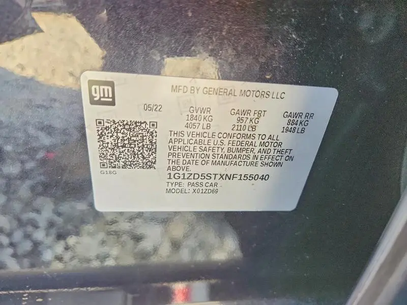 2022 CHEVROLET MALIBU LT  