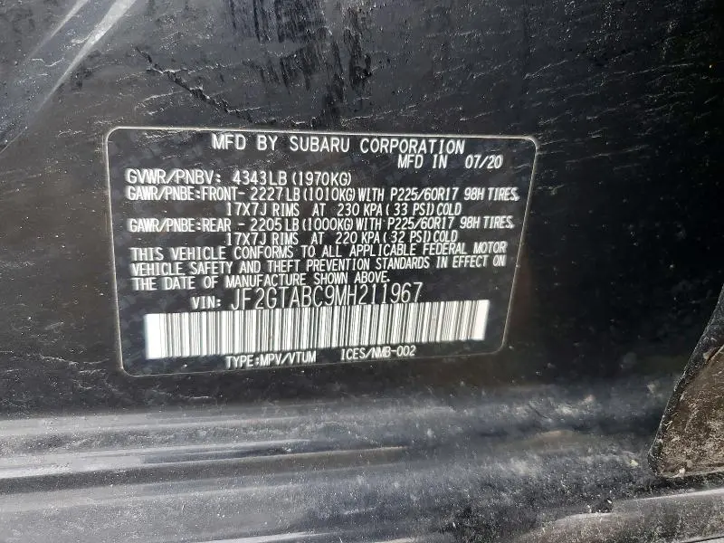 2021 SUBARU CROSSTREK   