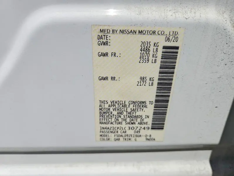 2020 NISSAN LEAF SV  