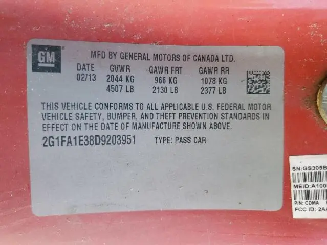 2013 CHEVROLET CAMARO LS  