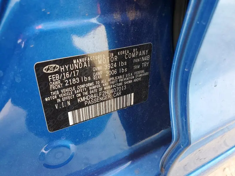 2017 HYUNDAI ELANTRA VALUE EDITION  