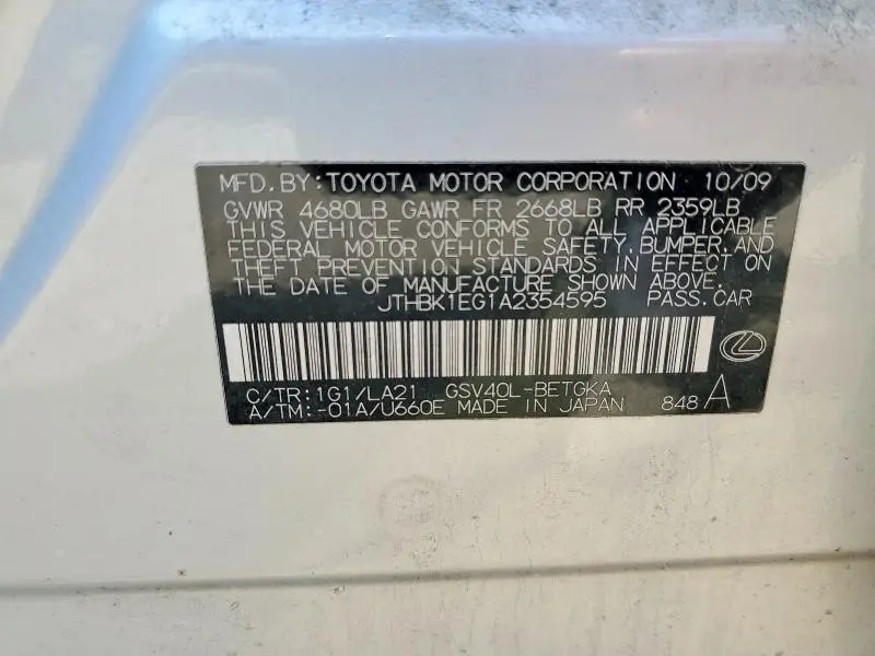 2010 LEXUS ES 350  
