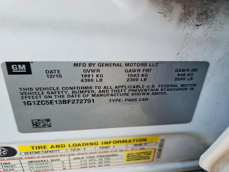 2011 CHEVROLET MALIBU 1LT  