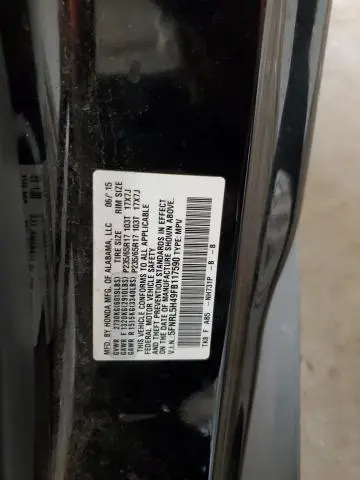 2015 HONDA ODYSSEY EX