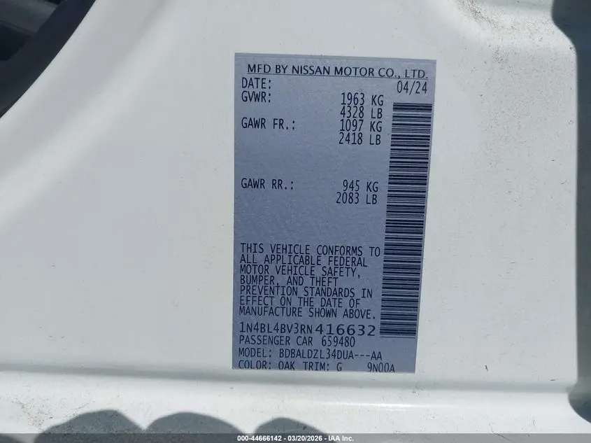 2024 NISSAN ALTIMA S FWD