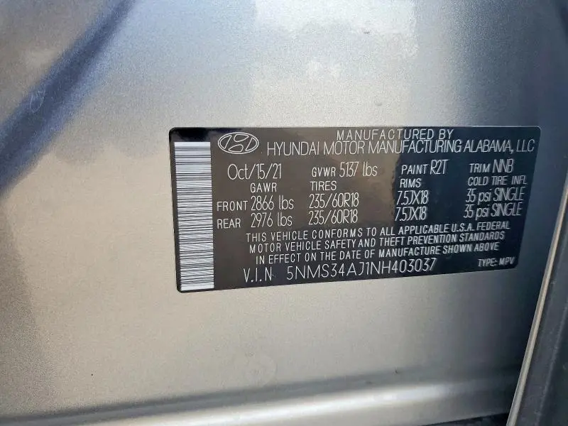 2022 HYUNDAI SANTA FE SEL  