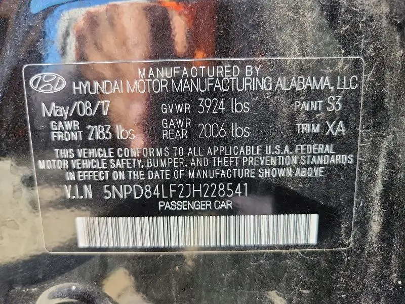2018 HYUNDAI ELANTRA SEL  