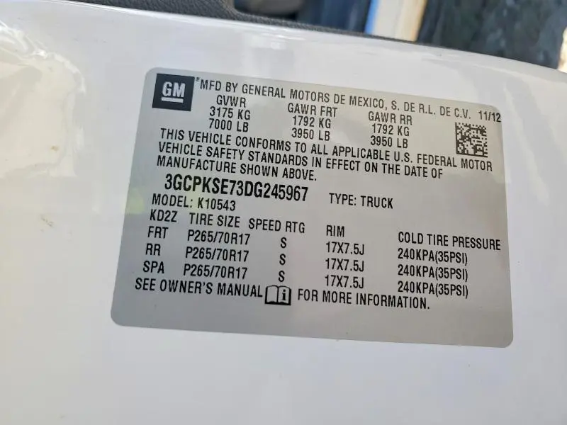 2013 CHEVROLET SILVERADO K1500 LT  