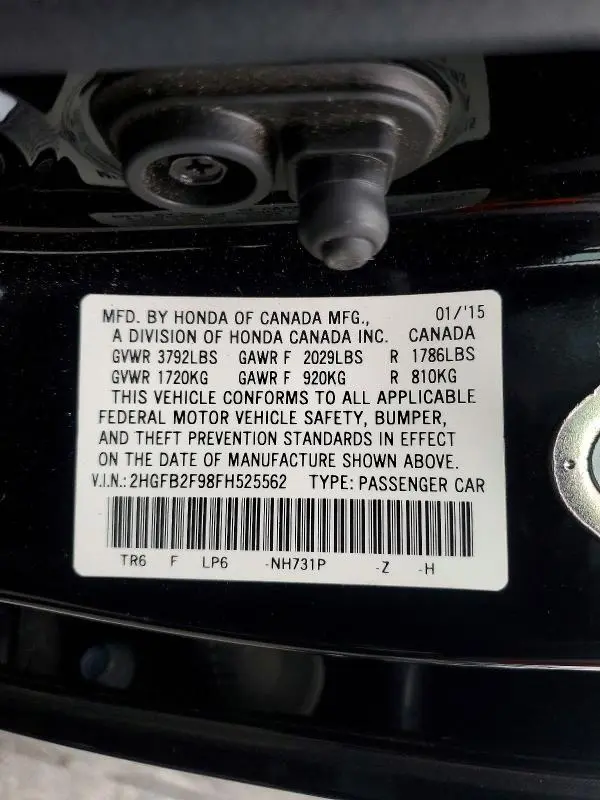 2015 HONDA CIVIC EXL  