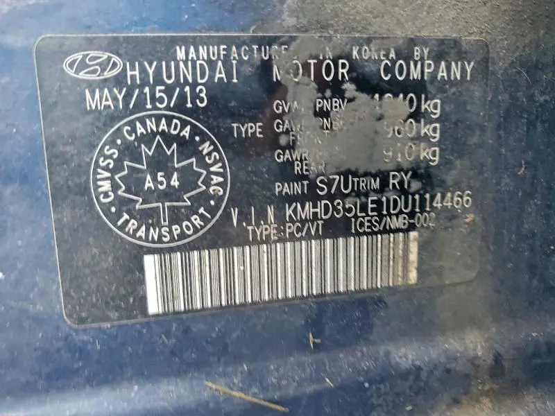 2013 HYUNDAI ELANTRA GT   