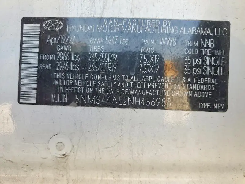 2022 HYUNDAI SANTA FE LIMITED  