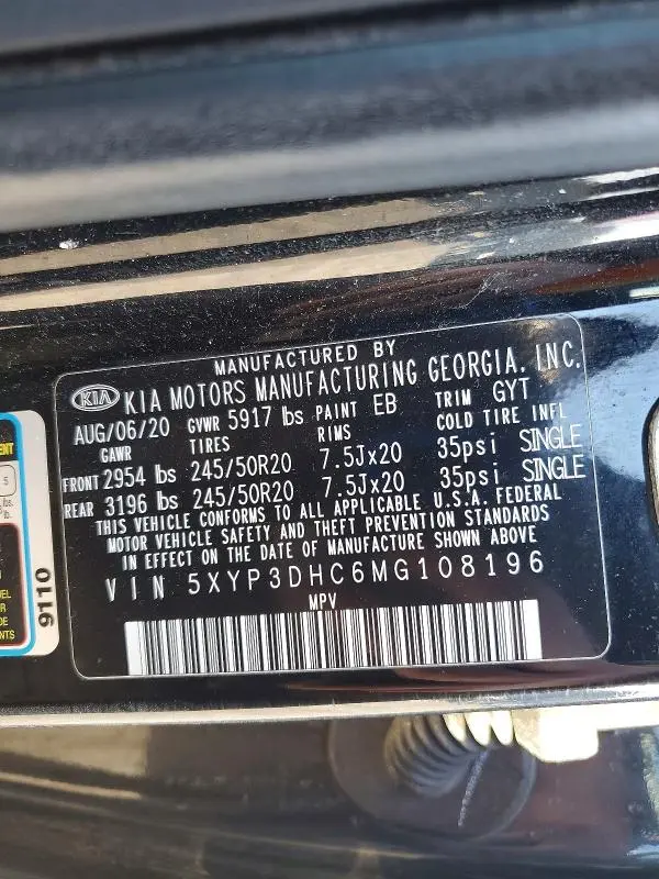 2021 KIA TELLURIDE EX  