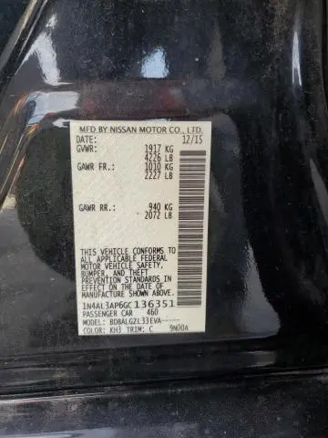 2016 NISSAN ALTIMA 2.5  