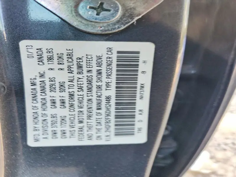 2013 HONDA CIVIC EXL  