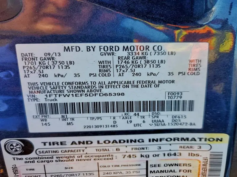 2013 FORD F150 SUPERCREW  