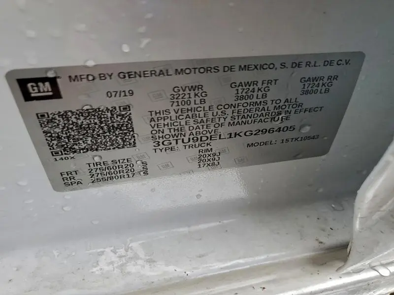 2019 GMC SIERRA K1500 SLT  