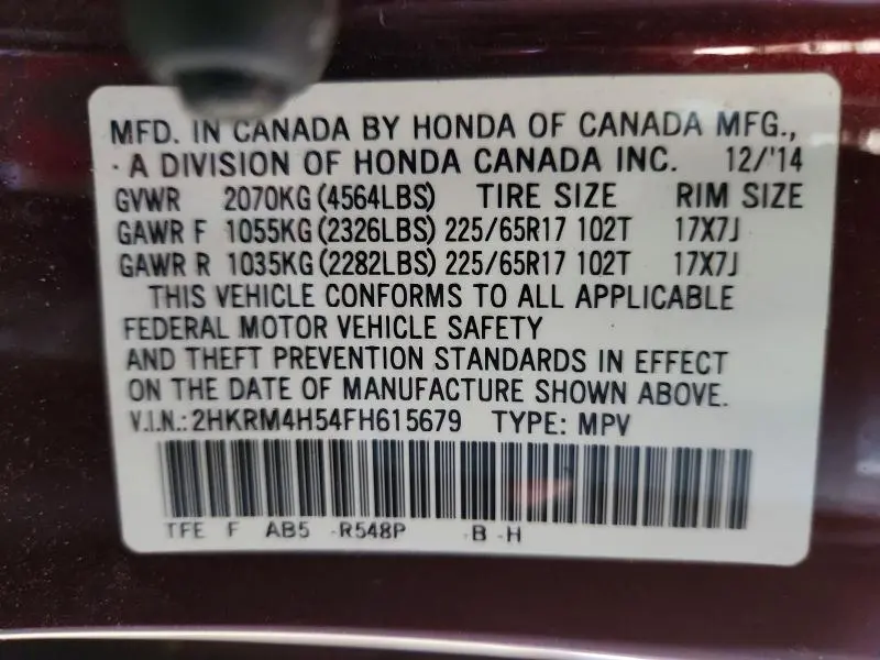 2015 HONDA CR-V EX  