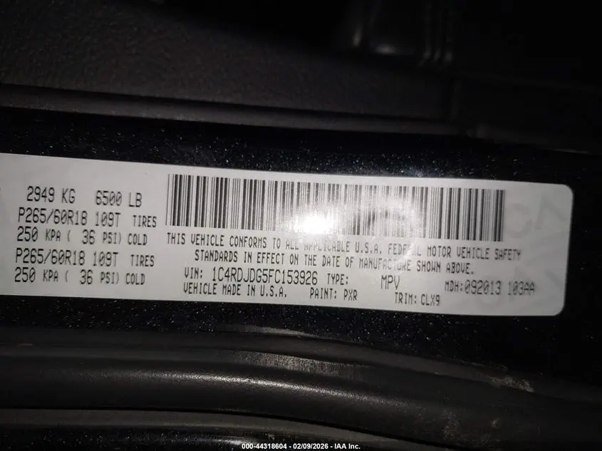 2015 DODGE DURANGO LIMITED