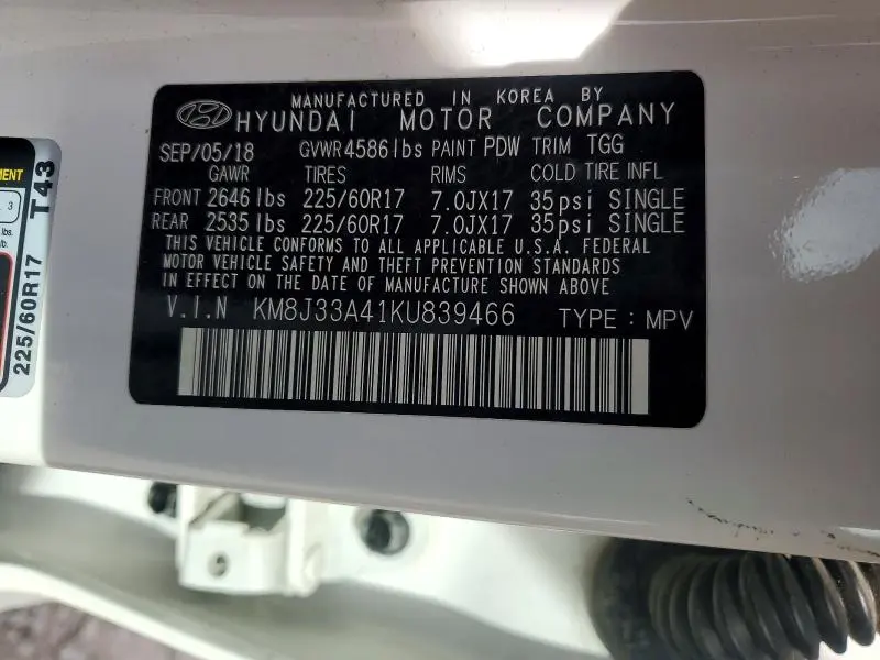 2019 HYUNDAI TUCSON VALUE  