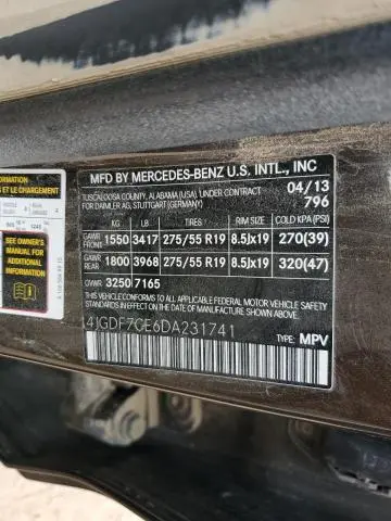 2013 MERCEDES-BENZ GL 450 4MATIC  