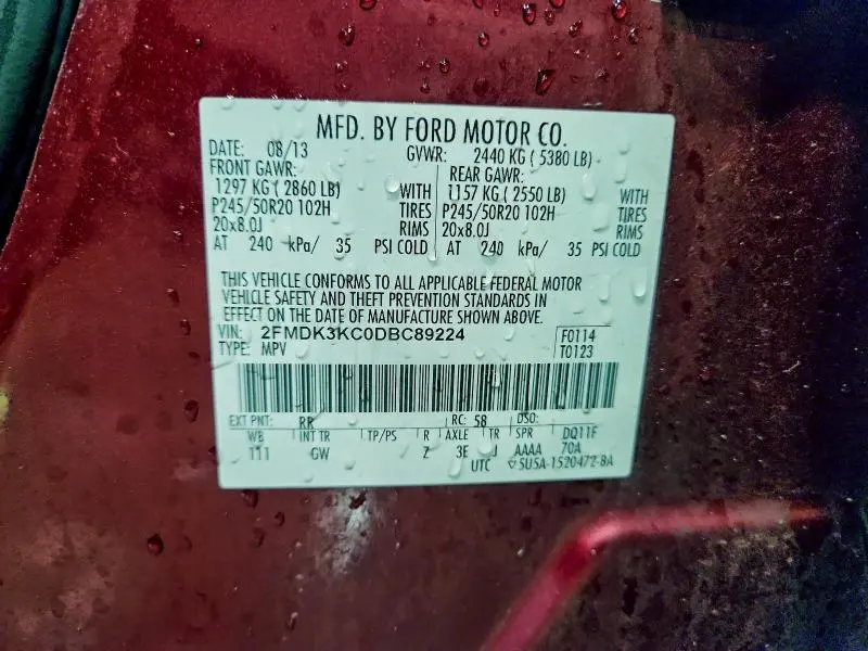 2013 FORD EDGE LIMITED  