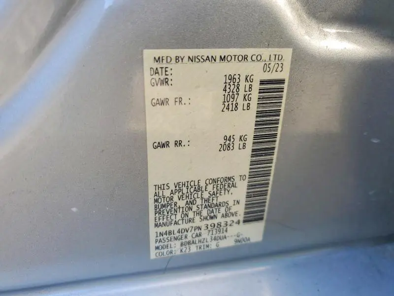 2023 NISSAN ALTIMA SV  