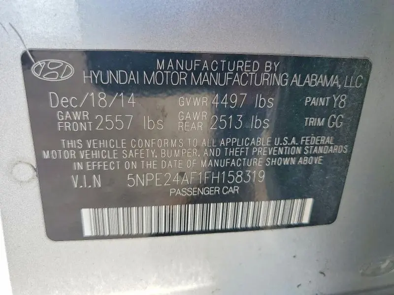 2015 HYUNDAI SONATA SE  