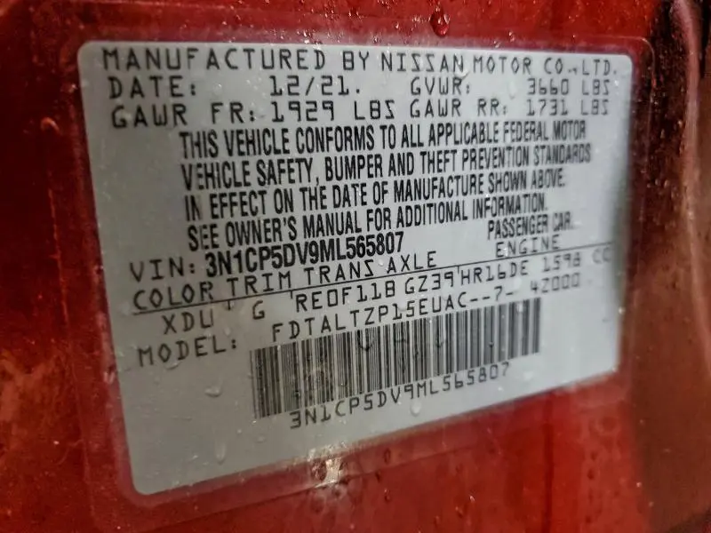 2021 NISSAN KICKS SR  