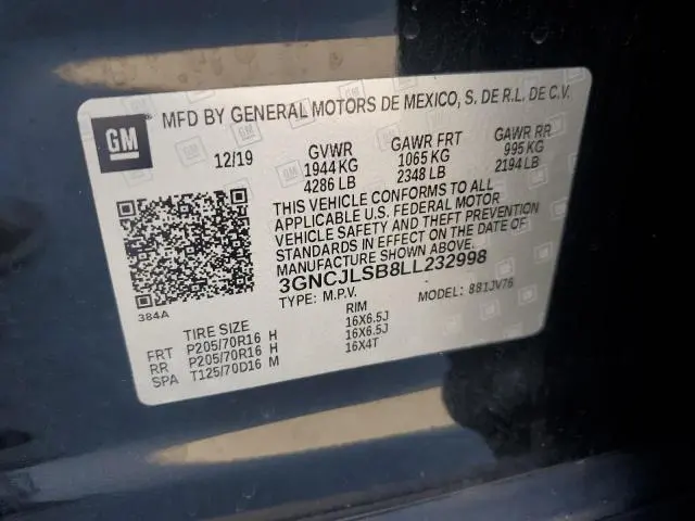 2020 CHEVROLET TRAX 1LT  