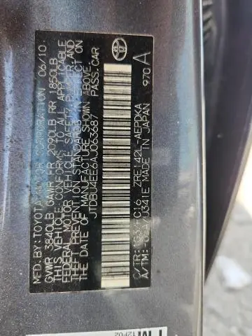 2010 TOYOTA COROLLA BASE  