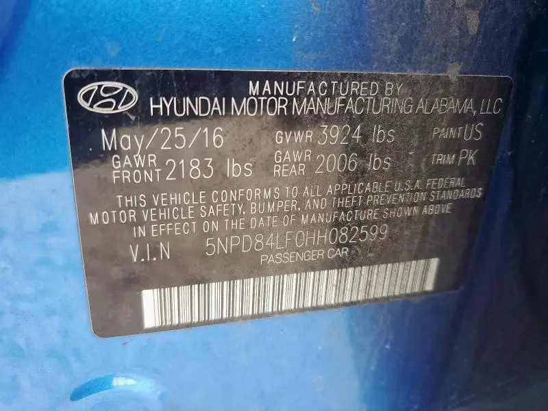2017 HYUNDAI ELANTRA SE  