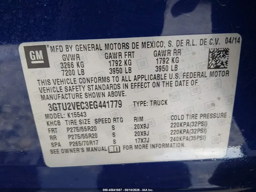 2014 GMC SIERRA 1500 SLT