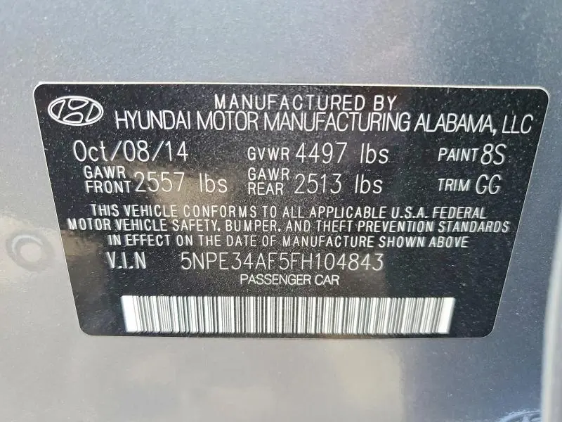 2015 HYUNDAI SONATA SPORT  