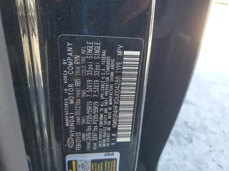 2013 HYUNDAI SANTA FE LIMITED  