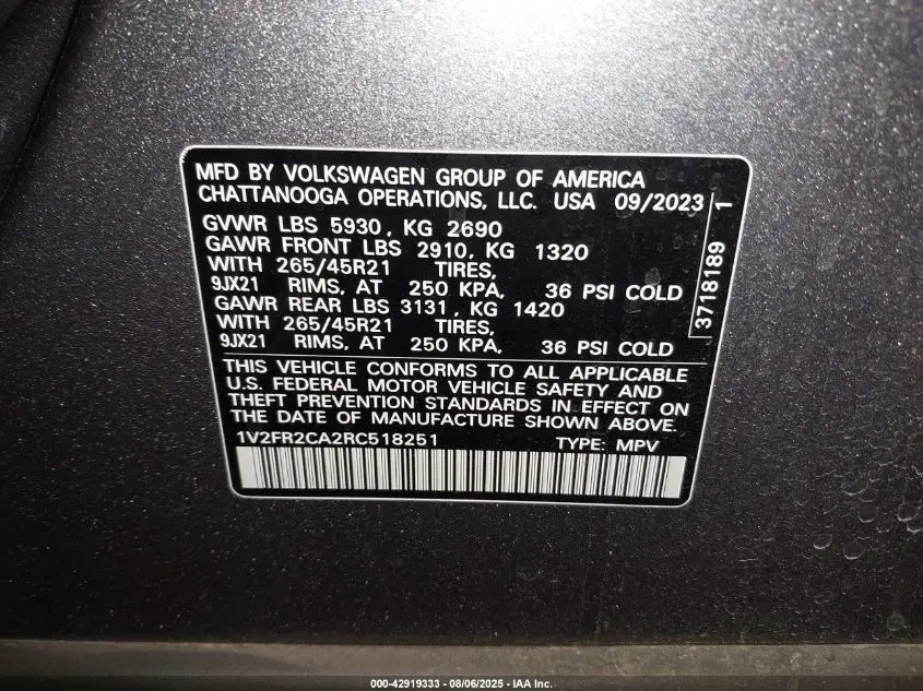 2024 VOLKSWAGEN ATLAS 2.0T SEL PREMIUM R-LINE