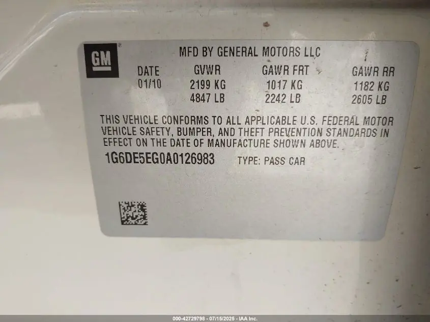 2010 CADILLAC CTS LUXURY