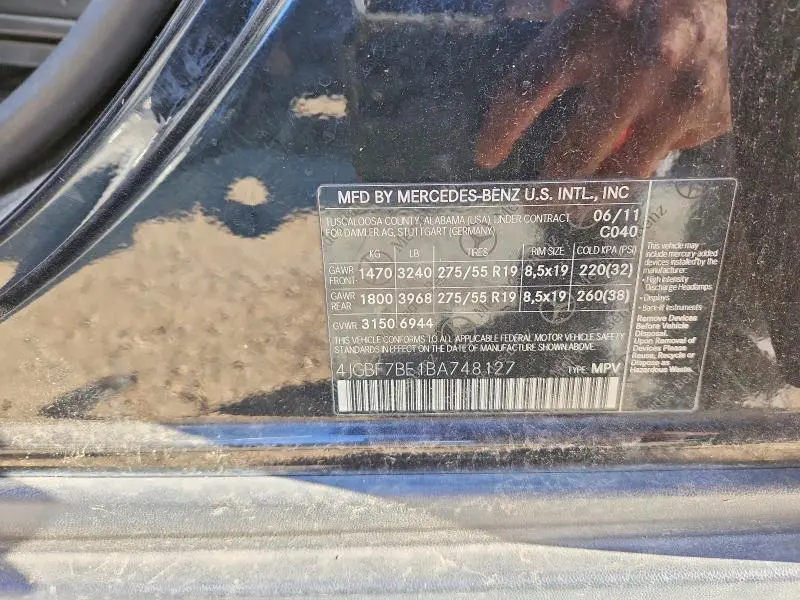 2011 MERCEDES-BENZ GL 450 4MATIC  