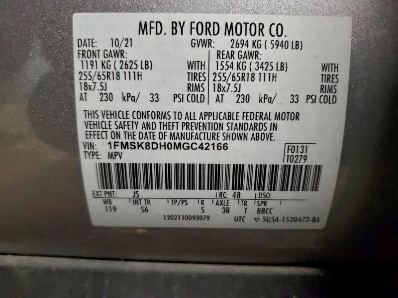 2021 FORD EXPLORER XLT  