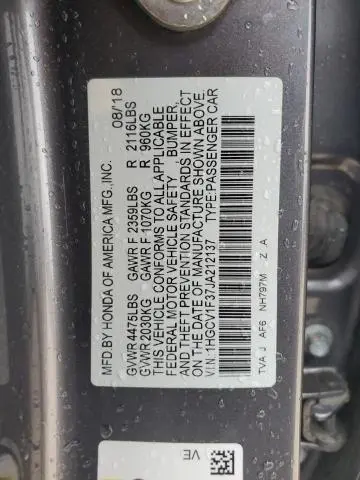 2018 HONDA ACCORD SPORT
