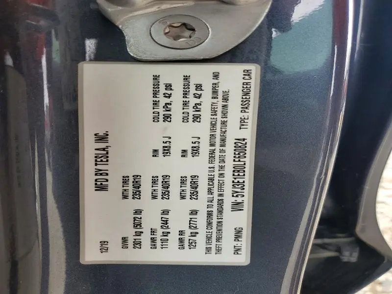 2020 TESLA MODEL 3   